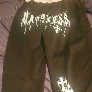 Black Graphic Sweatpants